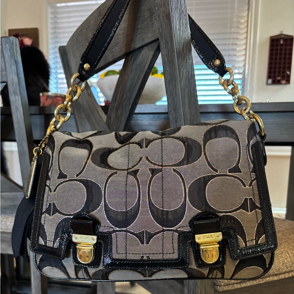 COACH POPPY OP Signature Sateen purse